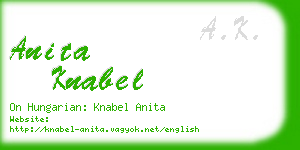 anita knabel business card